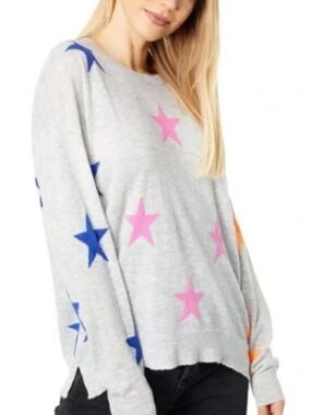 Sundry Anthropologie Stars Crew Neck Wool & Cashmere Blend Sweater XS Quirky Fun